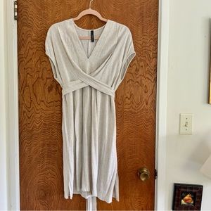 Amenah Linen V-Neck Tie-Back Dress (boutique)